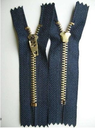 Metal finished zipper